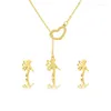 Pendant Necklaces Cartton Girl Necklace For Women Gold Chain Collar Female Shining Quality Party Jewelry Gift Wholesale 45cm/set