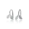 Stud Earrings LEKANI Real 925 Sterling Silver Fashion Minimalist Little Bud Leaf Studs For Women Office Party Hoop Jewelry Gift