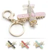Keychains Dormon Utsökt planflygplan Key Chains Rings Holder Flower Star Crystal Bag Pendant Keyrings For Car Women DK278