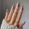 False Nails 24st Point Nail Red/Blue/Pink Color Fake Patch Wearable Full Cover Fashion Manicure Press On Tips Wholesale