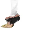Dress Shoes PVC Slingback Pointy Sandals Pump Thin High Heels Mixed Colors Slip On Summer Women Runway Big Size Design