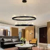 Pendant Lamps Modern Remote Crystal LED Lights Gold Black Industrial Lamp For El Villa Exhibition Hall Art Decoration