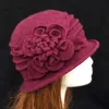 Stingy Brim Hats Dome Fedora Middle aged ladies Wool Hat Mom Hats in Autumn and Winter Warm Cap 230306