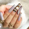 False Nails Women Fashion 24pcs/Box Long Ballerina Nail Nip 팁 전체 커버 웨어러블 분리 가능한 매니큐어 도구