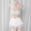 Anime Costumes AniLV Japanese Anime Kawaii Girl Maid Unifrom Swimsuit Outfits Women PInk Cute Bow Bloomers Pajamas Comes Cosplay Z0301