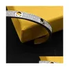 Braccialetti con ciondoli Designer Fashion Bracciale per uomo donna Fl Diamond Gold Letters F Regali Womens Luxury Love Hiphop Jewelry Drop Deliv Dhm9L