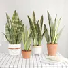 Decorative Flowers 40cm Artificial Realistic Succulent Plants Indoor Tiger Fur Potted Tropical Fake Long Leaf Bonsai Office El Balcony Home