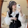 Blusas femininas camisas japonesas doces lolita estilo lolita garotas garotas de renda fofas brancas jk camisetas femininas preppy chique kawaii manga longa blusas mujer 230306