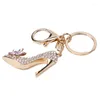 Keychains High Heel Shoe Keychain Rhinestone Crystal Purse Car Key Chain Bag Dekorativ legering Keyring