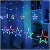 Led Strings 2.5M 138 Moon Star Fairy Lights Christmas String Light Garland Curtain For /Home/Party/Birthday Decoration Drop D Dhyg8