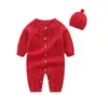 Combinaisons Pudcoco Born infantile bébé garçons filles pulls barboteuse tricot à manches longues chaud hiver combinaison tenues vêtements chapeau