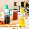 Bbq Tools Accessories 2 In 1 Oil Dispenser Bottle With Brush Convenient Liquid Seasoning Big Capacity Kitchen Pastry Brushes Acces Dhb32