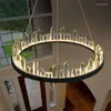 Pendant Lamps Modern Remote Crystal LED Lights Gold Black Industrial Lamp For El Villa Exhibition Hall Art Decoration