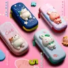 Astucci per matite Adorabile astuccio per matite 3D Cancelleria Organizzatore Materiale scolastico per ragazze EVA Portapenne rosa Kawaii Eraser Bag Squishy Cat J230306