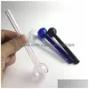 Tuyaux De Fumer Xxl Colorf Tuyau De Brûleur À Huile En Verre Avec 5,5 Pouces 30Mm Grand Bol Clair Rose Noir Épais Pyrex Tube Drop Delivery Home Gard Dhavt