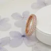 Moda 100% 925 Srebrne pierścienie z sześciennym pierścieniem cyrkonu na Walentynki Rose Gold Wedding Pierścień Kobiety