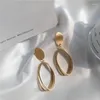 Dos boucles d'oreilles Vintage MaGold minimaliste ovale Clip sur cerceau Non percé géométrie pour les femmes 2023 tendance bijoux cadeau