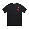 Designer tee mäns t-shirts com des Garcons spelar lilla röda hjärtan kort ärm t-shirt vit storlek xl