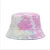 Chapeaux de seau tie-dye peint respirant bassin chapeau adultes casquette de plage double face été pêcheur casquette voyage parasol casquettes décontracté extérieur sortie chapeau de soleil BC414-2