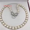 Chains Fashion Big 11-12 Mm Natural White Baroque Edison Pearl Necklace 20 Inches Leopard Clasp No BoxChains