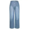 Women's Jeans Women's Casual Pocket Cargo Pants Button Front Wide Leg Baggy