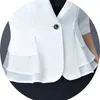 Trajes de mujer Blazers Manga tres cuartos Malla Blazer profesional Chaqueta OL Chaqueta de mujer Diseño corto Sense Traje Verano Blanco Protección solar Coa 230306