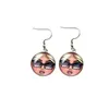 Boucles d'oreilles pendantes pour femmes, 1 paire, Kawaii, visage de bébé russe, fait à la main, Cabochons en verre de 18MM, bijoux