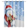 Curtain Christmas Tree Snowman Snowflake Luxury European Curtains For Living Room Festival Window Bedroom Drapes Panels