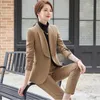 Женские костюмы Blazers Женские профессиональные бизнес -работа носить униформу дизайны брюки формальные Ol Осенний зимние женские брюки Blazers Set 230306