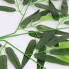 Decorative Flowers 20pcs/lot Artificial Bamboo Leaf Simulation Plastic Silk Cloth Leaves Branches Plant Wedding Home Garden Decorations