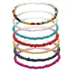 Pulseira boho encanta de contas coloridas pulseiras para mulheres étnicas elásticas étnicas elásticas de pulseiras artesanais jóias de moda de praia de verão