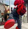 Дизайнерские сапоги Mschf Big Red Astro Boy Boot Cartoon Into Real Life Мода Мужчины Женщины Обувь Резиновые сапоги Резиновые колени Круглый носок Симпатичные мужские Dhc6W