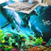 Fonds d'écran Décoration Maison 3d Plancher Imprimer Sea World Dolphin Pvc Flooring Étanche Auto-adhésif