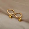 Edelstahl Herz Ohrringe Für Frauen Vintage Gold Farbe Liebe Herz Tropfen Ohrring Hochzeit Valentinstag Schmuck Geschenk Bijoux Femme