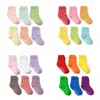 Kids Socks Floor Non-skid Dot Glue Socks Baby Anti-Slip Solid Mid-tube Winter Sock Girl Autumn Fashion Socks Infant Fashion Designer Socks BC429