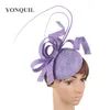 Stingy Brim Chapeaux Jaune Sinamay Parti Mariée Chapeau De Mariage Femmes Fascinator Cerceaux Accessoires Mode Dames Occasion Chapeau Cap Chapeaux De Mariée 230306