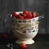 Bowls Household Delicate Fruit Plate Iron Vegetable Wshing Basket Draining Washing Dining Table Decoration