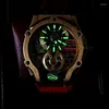 Armbanduhr Original Design Watch Herren Schwungrad Automatische mechanische Mode Casual Business Clock Cool Hollow Edelstahl