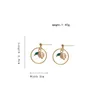 Dos boucles d'oreilles coréen Simple Orange cristal petit cercle pas de trou Clip été femme doux perles de verre géométrique rond sur