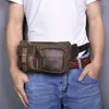 Waist Bags Quality Leather Casual Fashion Fanny Belt Bag Chest Pack Sling Design Travel Phone Cigarette Case For Men 811-10-d