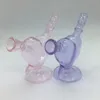 Renkli Mor Pembe Kalın Cam Borular Kestan Filtre Aşk Kalp Kılıçları Kuru Bitki Tütün Tütün Preeroll Sigara Sigara Tutucu Waterpipe Bong Sigara Tüp