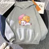 Felpe con cappuccio da donna Felpe con cappuccio Anime Bee e Puppycat Felpe con cappuccio Cute Cat per uomo/donna Felpe con cappuccio vintage Harajuku Sudaderas Abbigliamento femminile Panno a maniche lunghe W0306