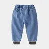 Jeans Casual Printemps Automne 2 3 4-10 Ans Vêtements pour enfants Long Denim Pantalon Bébé Élastique Pantalon Droit Jeans Pour Enfants Garçons 230306