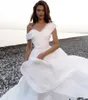 Nowa sukienka ślubna A-Line A-Line Off the ramion Court Organza Bridal Suknia Bridal Summer Beach 2023 szat de Mariee