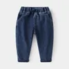 Jeans bébé Jeans printemps automne 2-10 ans vêtements pour enfants enfants couleur unie élastique Denim pantalon casual pantalons longs pour garçon 230306