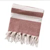 Tassel Bath Towels Turkish Cotton Swimming Towel Yarn-dyed Jacquard Striped Beach Towel Sun Protection Shawl Robes BC434
