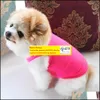 Tom Diy Dog Clothes Cotton Apparel Vest Pet Shirts Solid Color Tshirt för små medelstora hundar Katter Puppy Kitten Drop Delivery 2