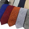 Bow Ties Solid Wool Ties For Men High Quality Brand Narrow Slim Suits Neckties Blue 6cm Mens Neck Tie for Wedding Cravats 230306