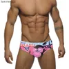 Men's Swimwear New Mens Swimwear Summer Beach Pouch Pad Swimming Briefs Sexy Low Waist Bikini Trunks Male Quick Dry Sport Bathing Swimsuit W0306