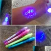 Multi Function Pens Creative Stationery Invisible Ink 2 In 1 Uv Light Magic Plastic Highlighter Marker Pen School Office Bh2545 Drop Dhd1S